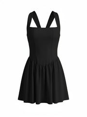 Solid Color Halterneck Backless Mini Dress HNIF TY025