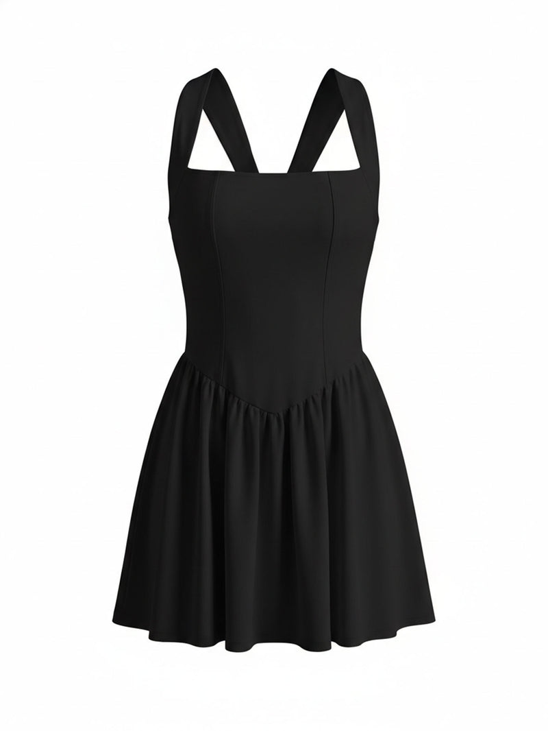 Solid Color Halterneck Backless Mini Dress HNIF TY025