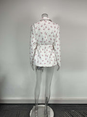 Plus Size Long Sleeve Print Tie Up Coats GHHE 29783