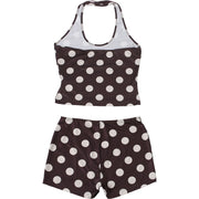 Polka Dots Print Sleeveless Two Piece Shorts Set GZJQ K6S01867A