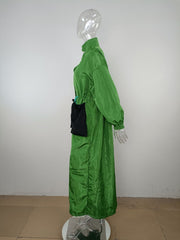 Long Sleeve Stand Collar Long Trench Coat MUE 3453