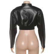 Long Sleeve Zipper Short Coat Print Jackets XEF K25C80355