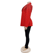 Solid Bubble Bead Lapel Long Sleeve Blazer BY 6590