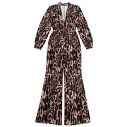 Leopard Print V Neck Jumpsuit BY 7586