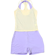 Solid Color Sleeveless TightVest Romper 2 Piece Set GZJQ K6S10685A