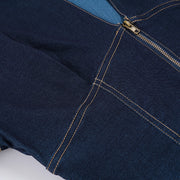 V Neck Zipper Short Sleeve Denim T Shirt GPKJ MR47617