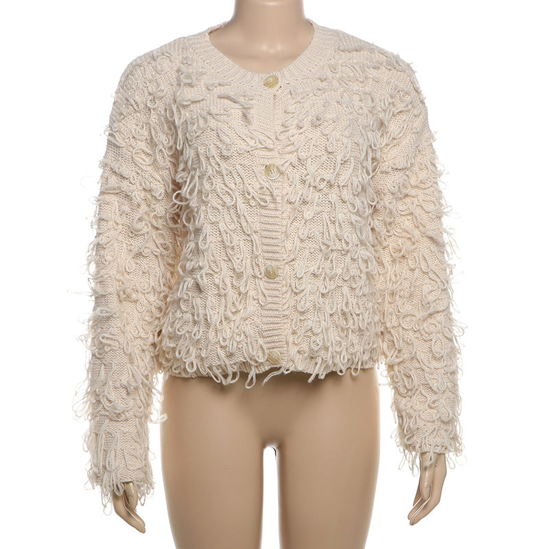 Knitted Tassel Woolen Jacket GZJQ W24L54752