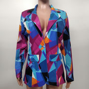 Casual Print Long Sleeve Blazer XMY 9393