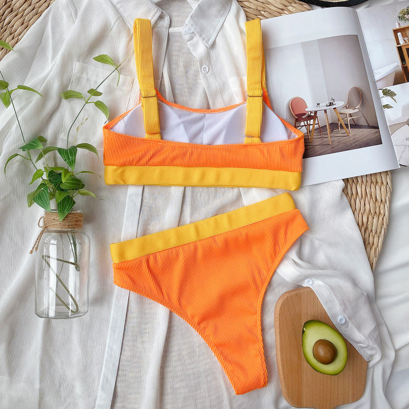 Color Block Sexy Swimsuit Tankini Two Piece Set CSYZ B169