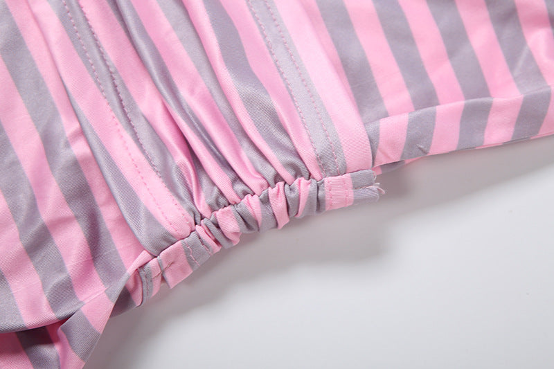 Backless Stripe Sling Mini Dress GSLF K6D09041A