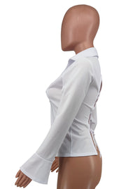Casual Long Sleeve Solid Shirt XHXF 954