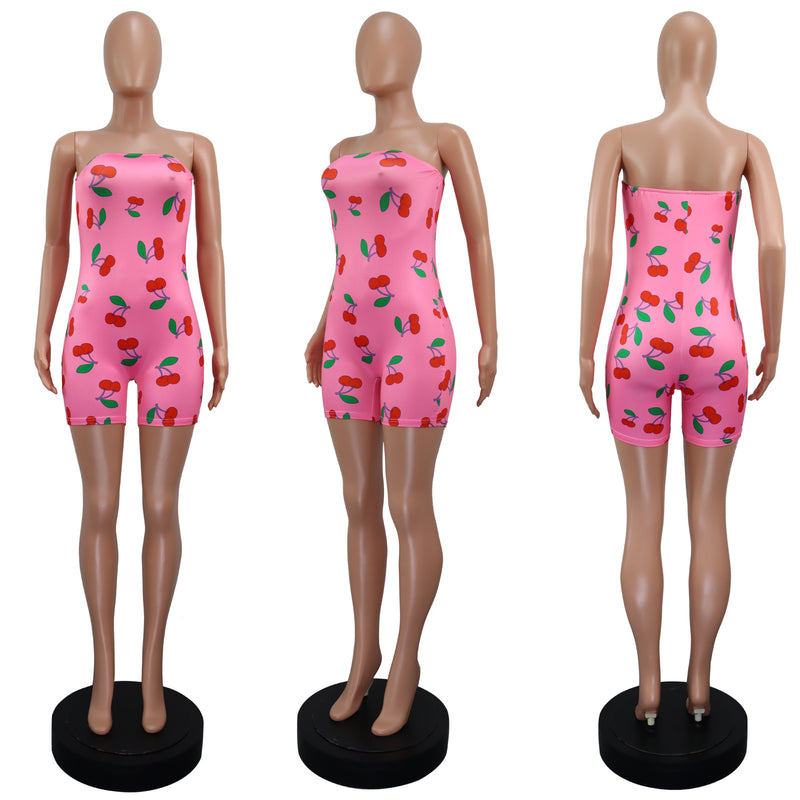 Sexy Print Slim Tube Top Romper GWLS LD201060