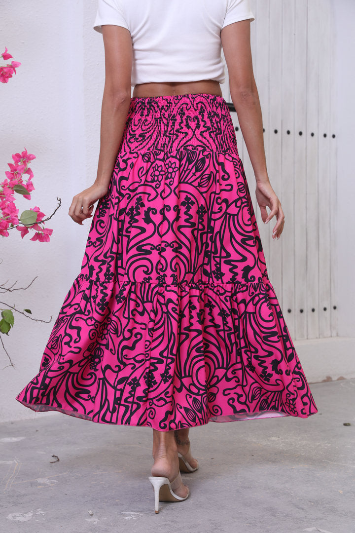 Print Big Swing Half Body Skirt XCFF 910