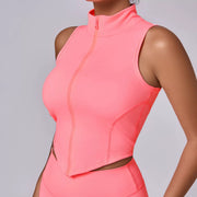 Sleeveless Zipper Yoga Vest Coats GQSA 62040