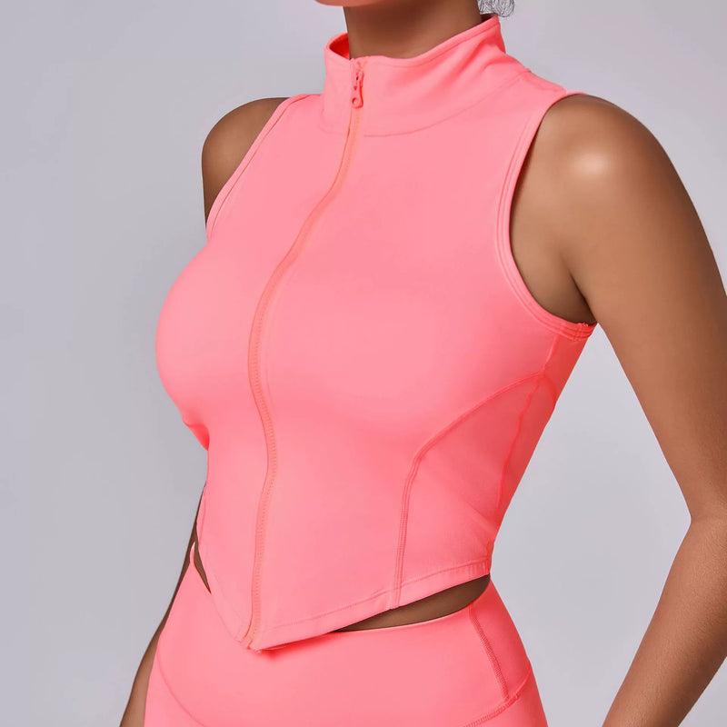 Sleeveless Zipper Yoga Vest Coats GQSA 62040
