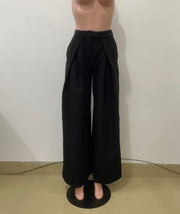 Solid Color High Waist Wide Leg Pants QODY 6074