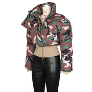 Vintage Camouflage Printed Short Jacket Cotton Coat ZSD 0712
