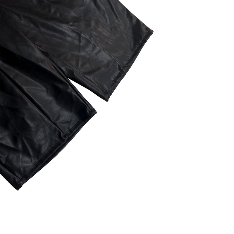 Casual Leather Solid Color Fifth Pants LSD 2400