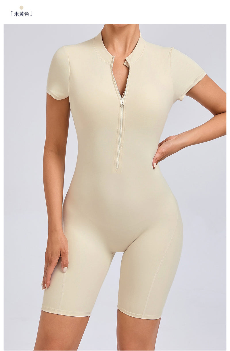 Zipper Short Sleeve Sport Romper GQSA 80150