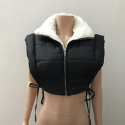 Plus Size Solid Color Cashmere Reversible Wear Cotton Vest BN 9440