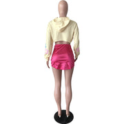 Letter Print Long Sleeve Short Sweatshirt YNSF 1873