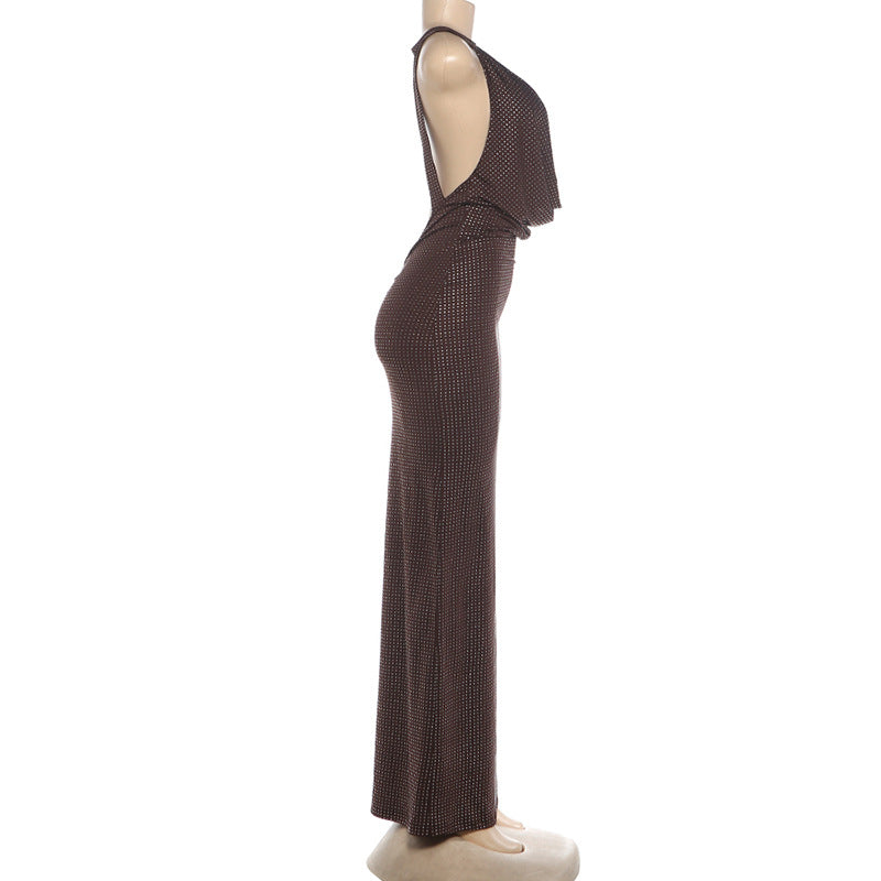 Sexy Sequin Backless Maxi Dress DLSF K6D13690A