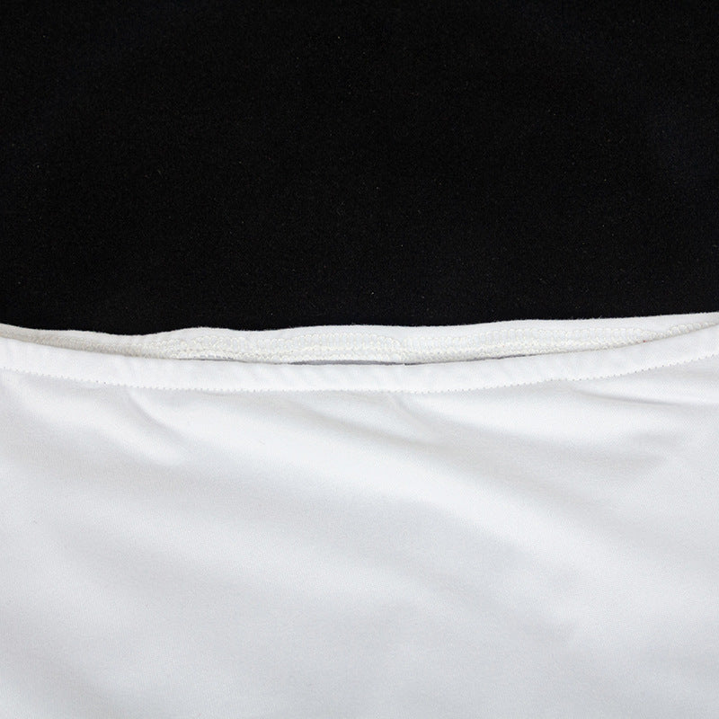 Solid Patchwork Long Sleeve T Shirt GAXB A229TP