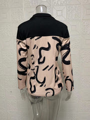 Long Sleeve Single breasted Printed Lapel Coat GYSM W0708