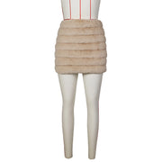 Solid Color Zipper Plush MIni Skirt ZSD 0626