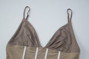 Deep V Neck Contrast Color Tank Top GLAG T6121096G