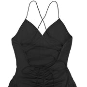 Mesh Solid Color Sling Backless Jumpsuit BY 7738