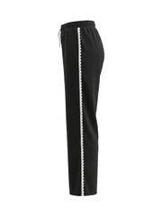 Lace Edge Solid Color Drawstring Sport Pants HNIF YF305