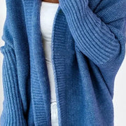 Hooded Collar Knit Bat Sleeve Loose Sweater GBLH 2101