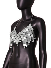 Metal Sequins Backless Chain Tank Top GZYY 20470