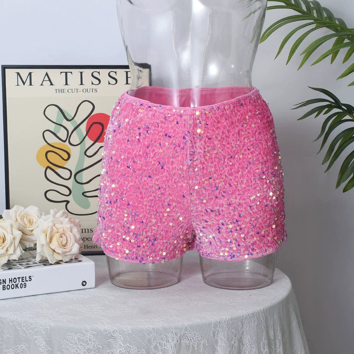Sequin Leopard Print Shorts GYHF 51437PHD