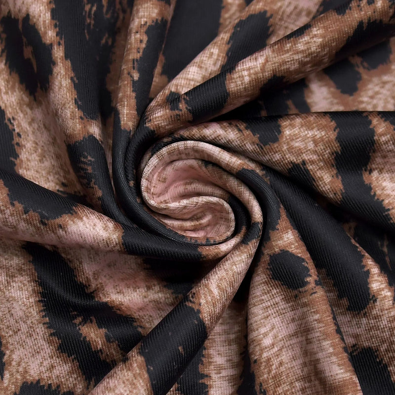 Leopard Print V Neck Jumpsuit BY 7586