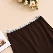 Irregular Patchwork Contrast Color Skirt Suit GFRT 42100SBG