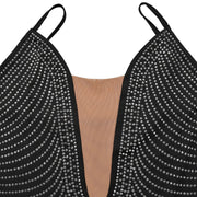 Sexy Deep V Neck Hot Drill Mini Dress BY 7348