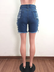Casual Denim Ripped Hole Jeans Shorts LA 3283