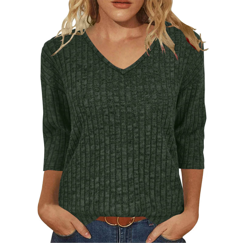 Long Sleeve V Neck T Shirt GYZY 6683