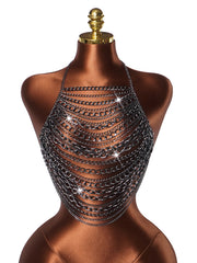 Sexy Multi layer Alloy Chains Chest Chain Tank Top GZYY J25524