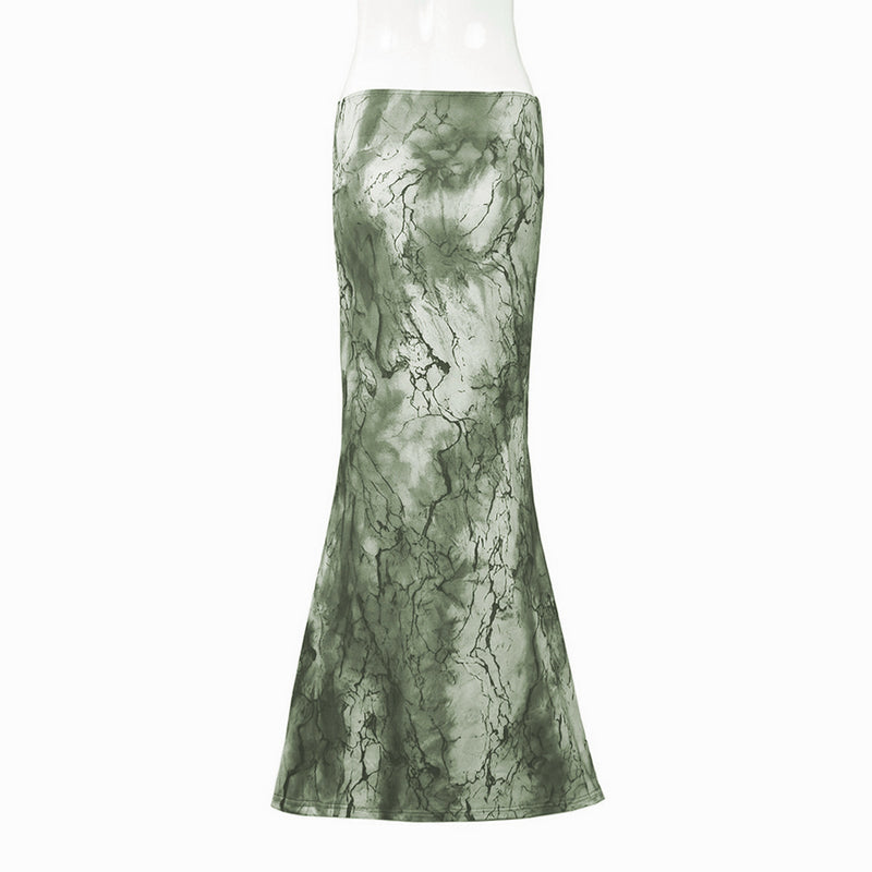 Printed Low waist Fishtail Skirt GFRT 42053SBG