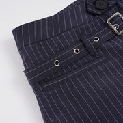 Fashion Stripe Belt Straight Pants GPKJ MR49906