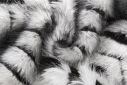 Striped Lapel Zipper Fur Jacket GYME K25C79854