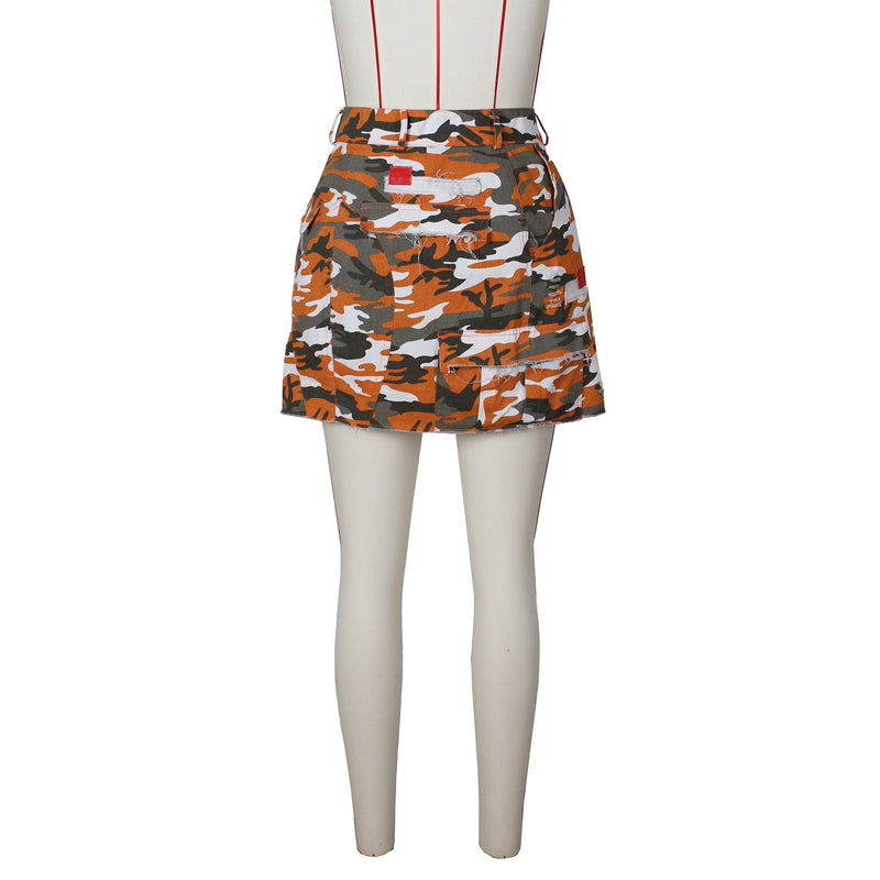 Camouflage Print Slit Short Skirts ZSD 0579 1