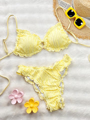 Sexy Halterneck Tie Up Bikinis 2 Piece Swimsuit CSYZ G513R