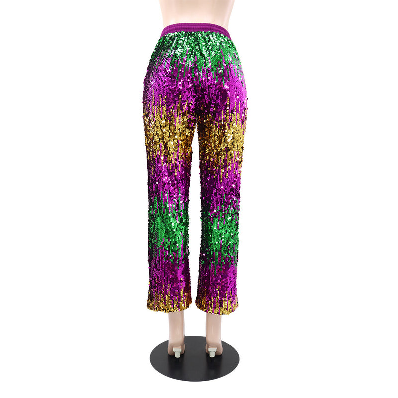 Casual Gradient Color Sequin Pants GYLY 10483