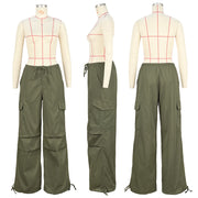 Loose Multi Pockets Straight Leg Pants ASL 6799