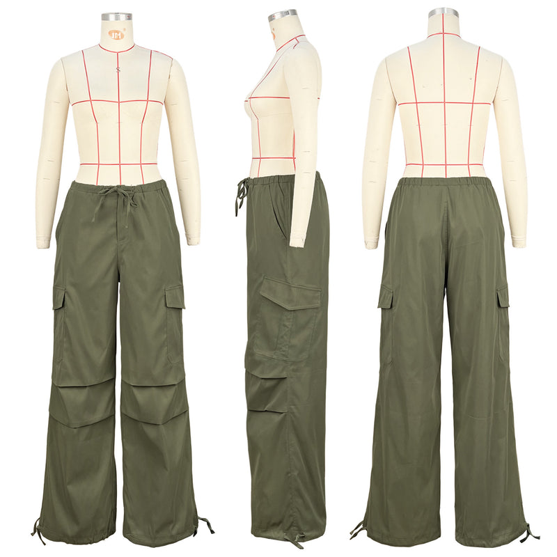 Loose Multi Pockets Straight Leg Pants ASL 6799
