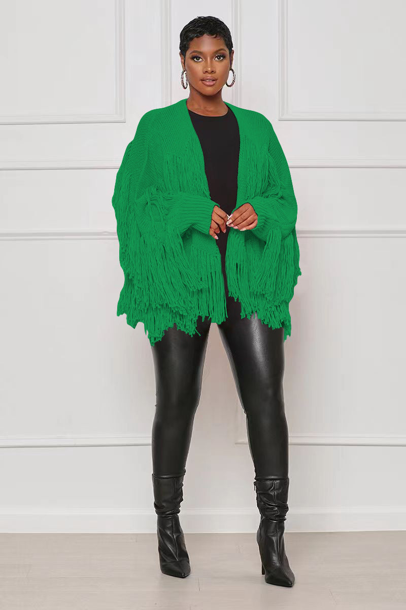 Solid Knits Tassel Cardigan Coat TR 1240
